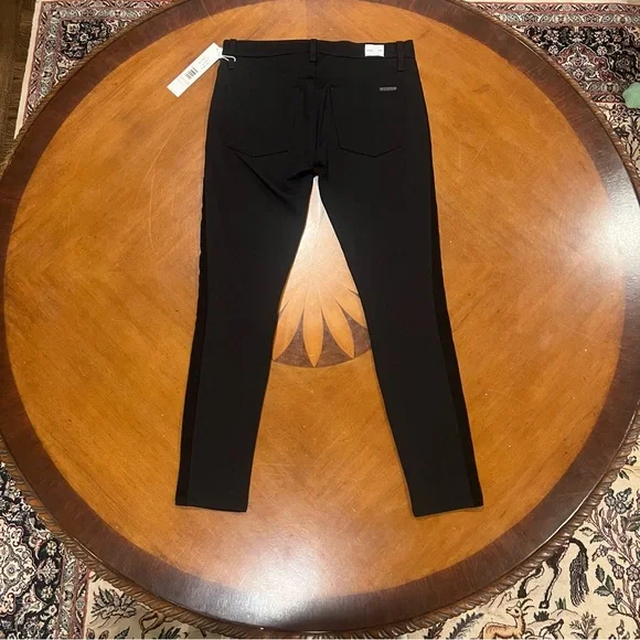 NEW $235 Hudson Jeans Amory Super Skinny Black Velvet Tuxedo Stripe Revolve